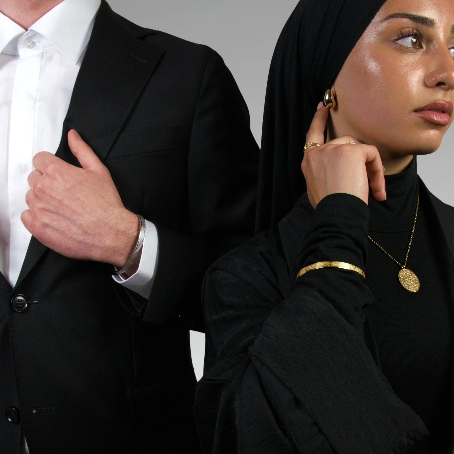 سوار آية الكرسي من الفولاذ المقاوم للصدأ مع لمسة نحاس للرجال والنساء
